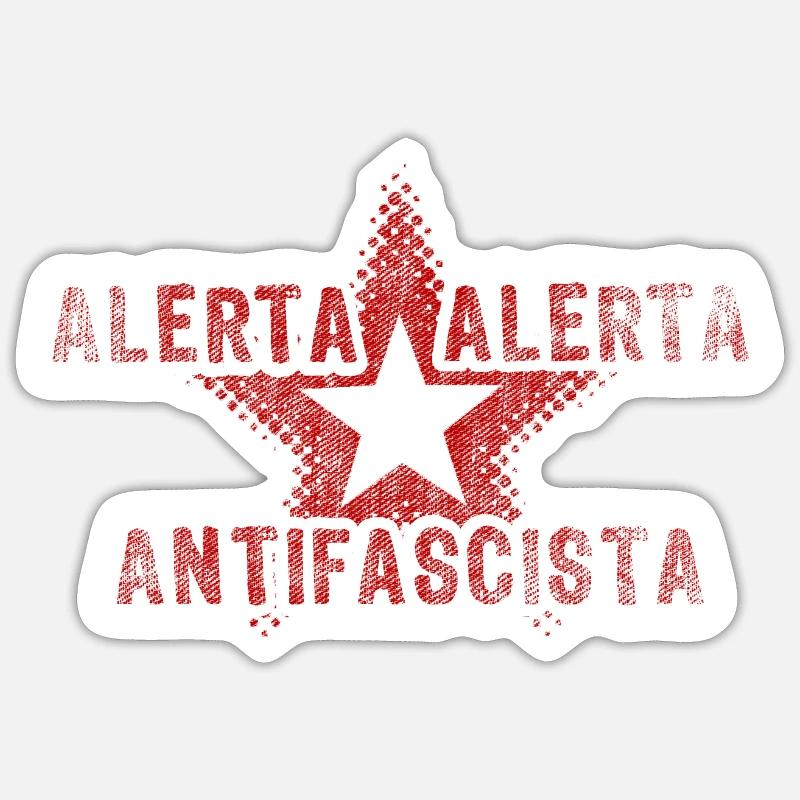 Slogan Stern Antifa - Sticker taille S (10 x 10 cm) - blanc mat