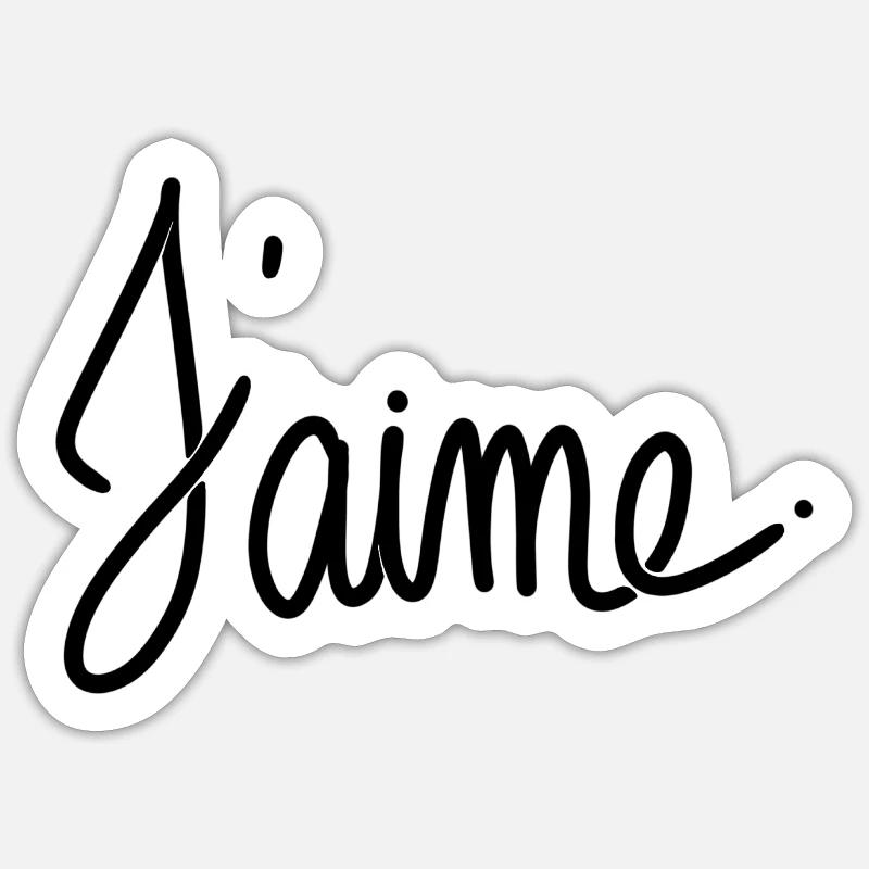 J'aime - Sticker taille S (10 x 10 cm) - blanc mat
