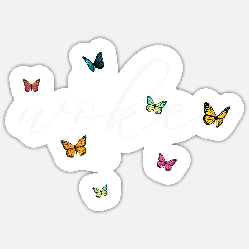 Autodérision : WOKE - Sticker taille S (10 x 10 cm) - blanc mat