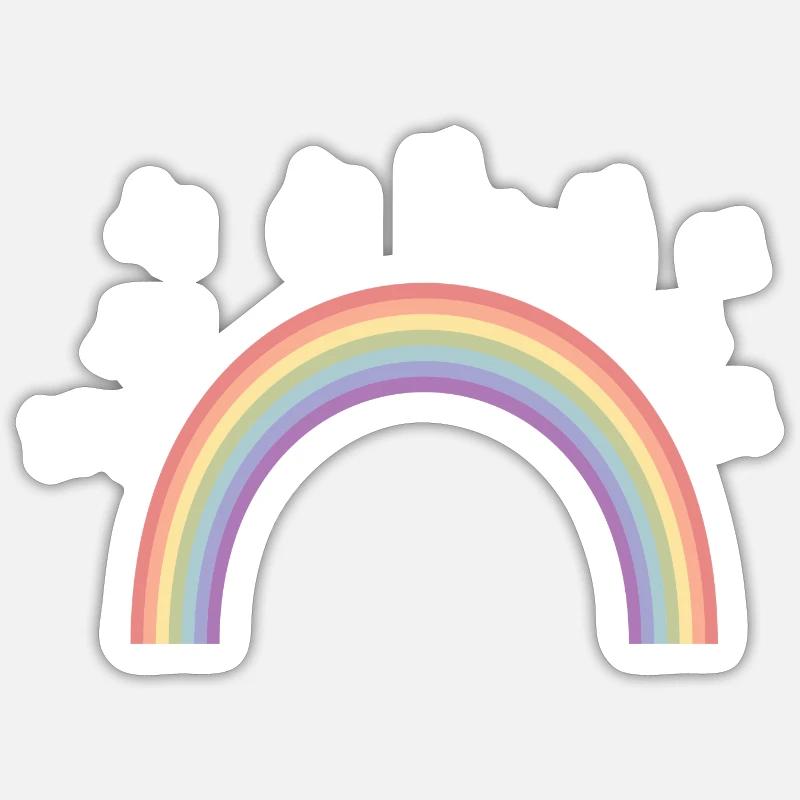 RAINBOW STARS - Sticker size S (10 x 10 cm) - white matte