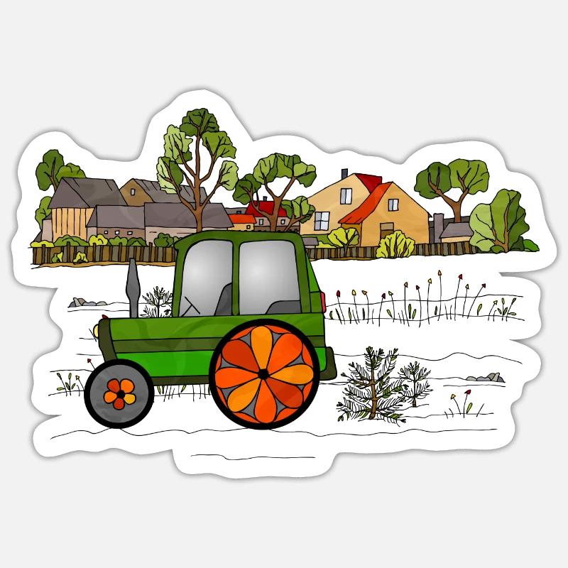 Tractor - Sticker size S (10 x 10 cm) - white matte