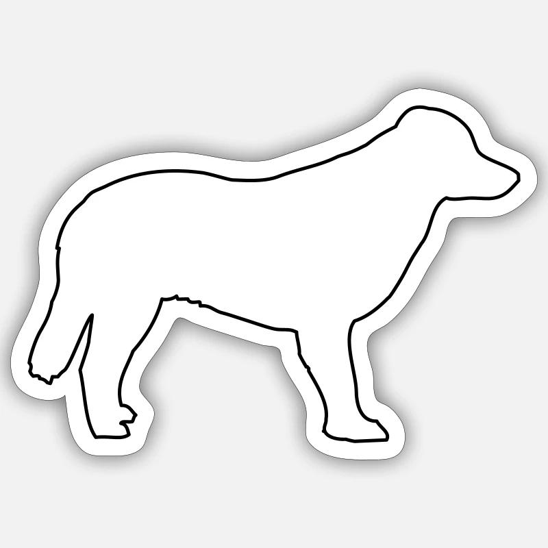 Chien - Sticker taille S (10 x 10 cm) - blanc mat