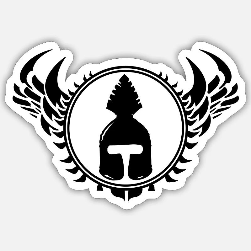Casque Sparta - Sticker taille S (10 x 10 cm) - blanc mat