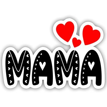 SCHRIFTZUG MAMA - MUTTERTAG GESCHENKIDEEN - Sticker Größe S (10 x 10 cm) - Mattweiß - Vorne