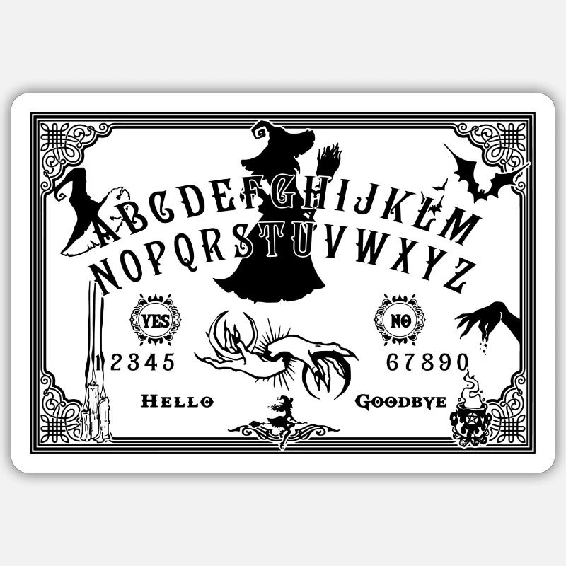 Ouija game magical witch - Sticker size S (10 x 10 cm) - white matte