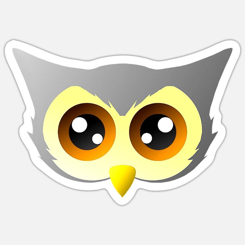 vögel closing, süßes eulengesicht - Sticker Größe S (10 x 10 cm) - Mattweiß