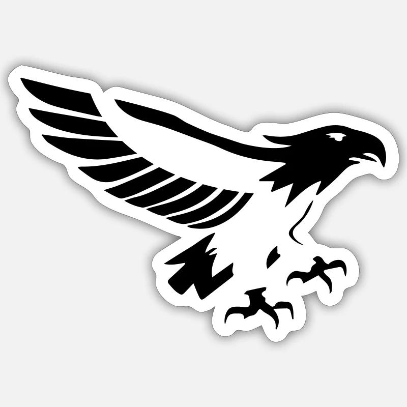 vole d'aigle puissant- 14 - Sticker taille S (10 x 10 cm) - blanc mat