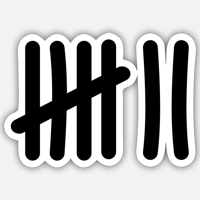 Icône de la liste de pointage - 7 traits Sticker taille S (10 x 10 cm)