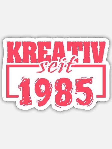 Jahr 1985 - Sticker Größe S (10 x 10 cm) - Mattweiß