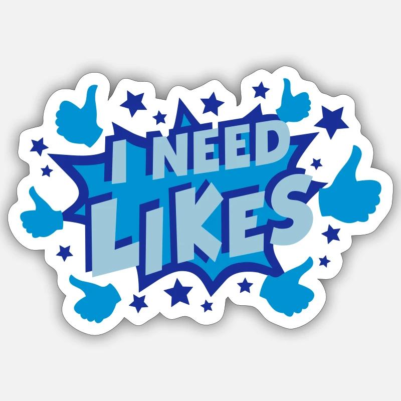 Need Likes (Comic Explosion) Sticker size S (10 x 10 cm)