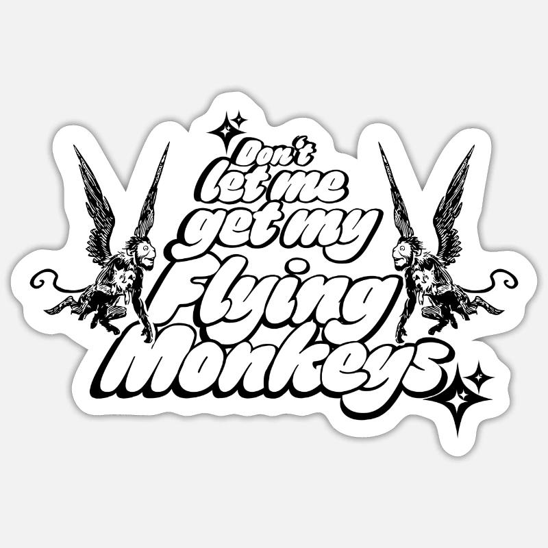 flying monkeys graffiti lettering - Sticker Größe S (10 x 10 cm) - Mattweiß