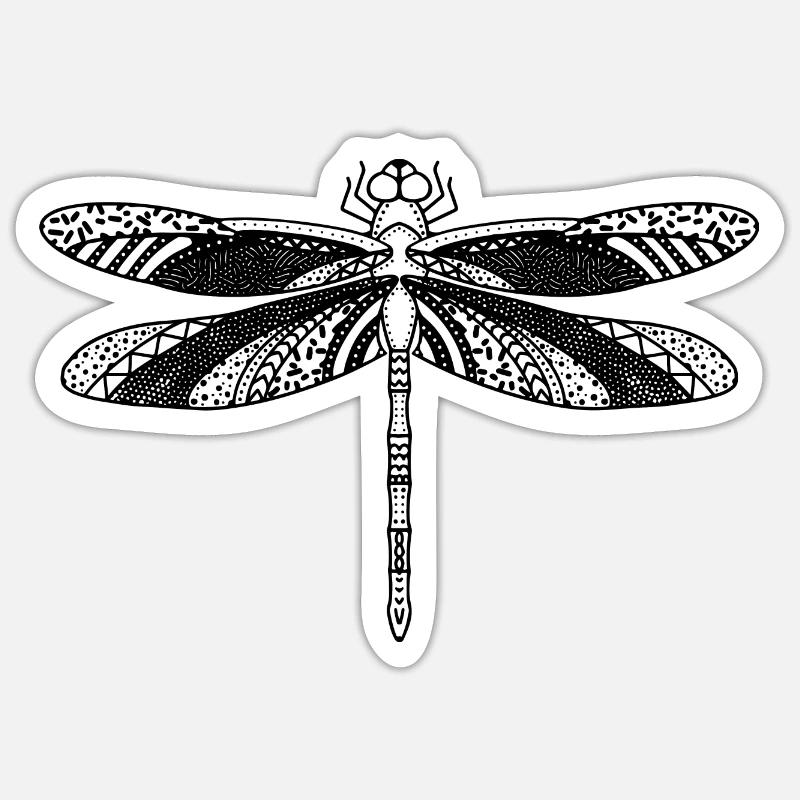 Libelle - Sticker Größe S (10 x 10 cm) - Mattweiß