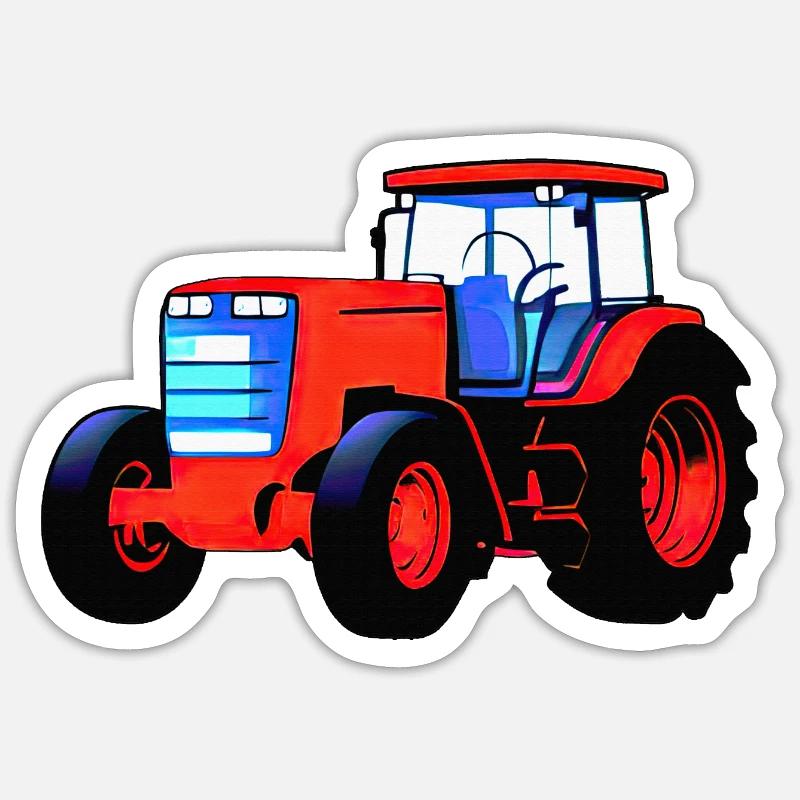 Traktor - Sticker Größe S (10 x 10 cm) - Mattweiß