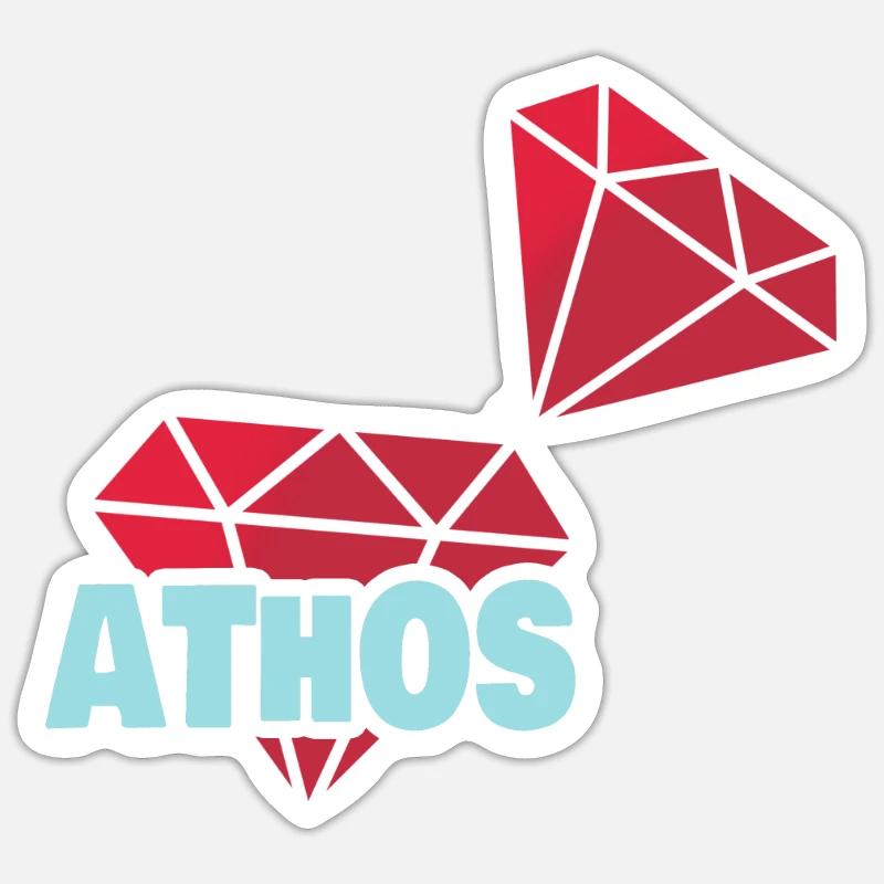 Noble Athos - Sticker taille S (10 x 10 cm) - blanc mat