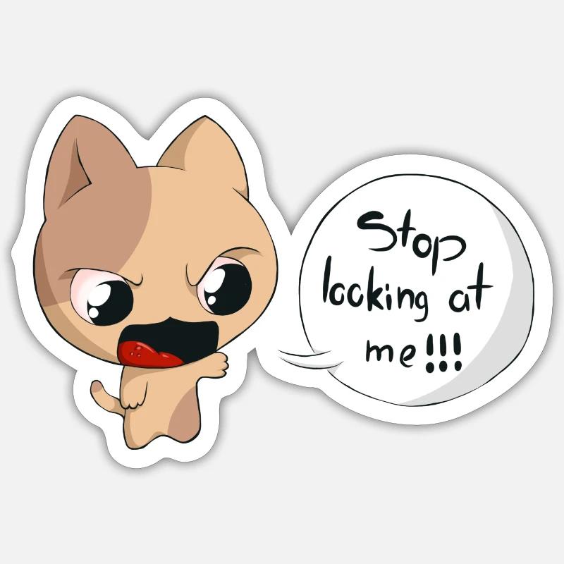 Stop looking ot me!!! - Sticker Größe S (10 x 10 cm) - Mattweiß