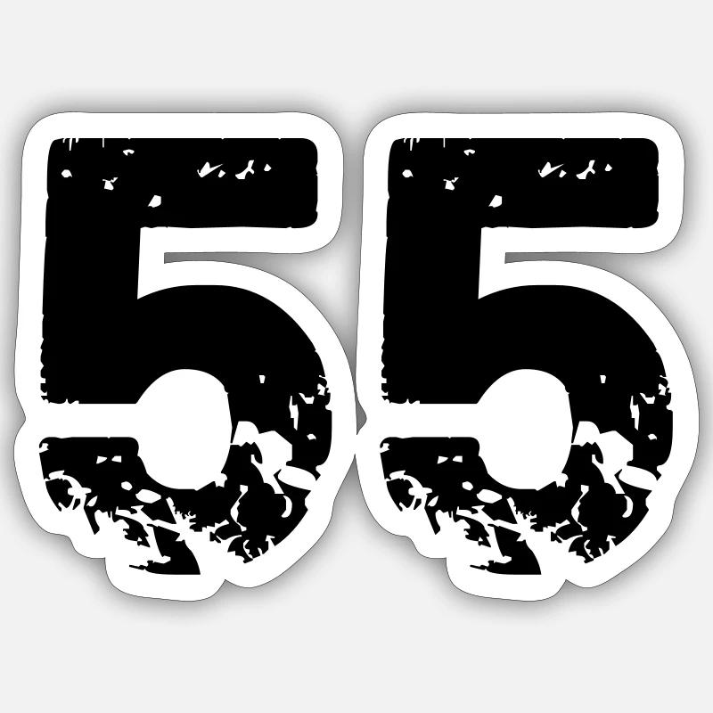 55 - Sticker Größe S (10 x 10 cm) - Mattweiß