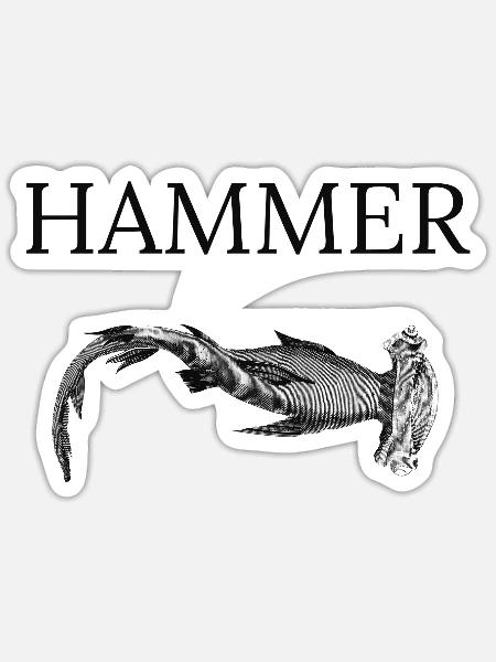 Hammer - Sticker Größe S (10 x 10 cm) - Mattweiß