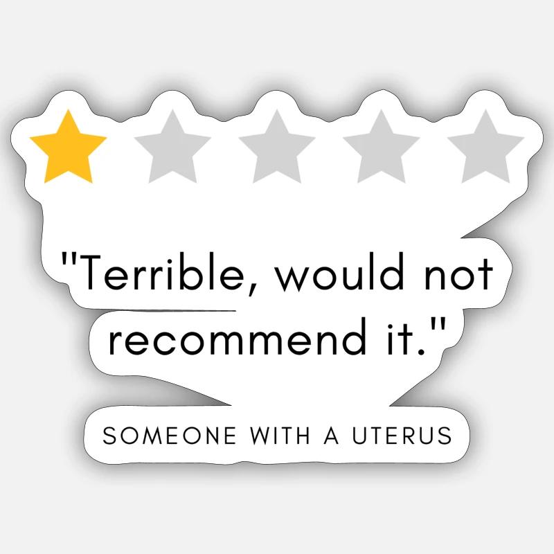 Bewertung von jemandem mit einer Gebärmutter Sticker Größe S (10 x 10 cm)