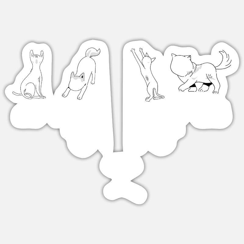 Eine Katze zwei drei - Sticker Größe S (10 x 10 cm) - Mattweiß