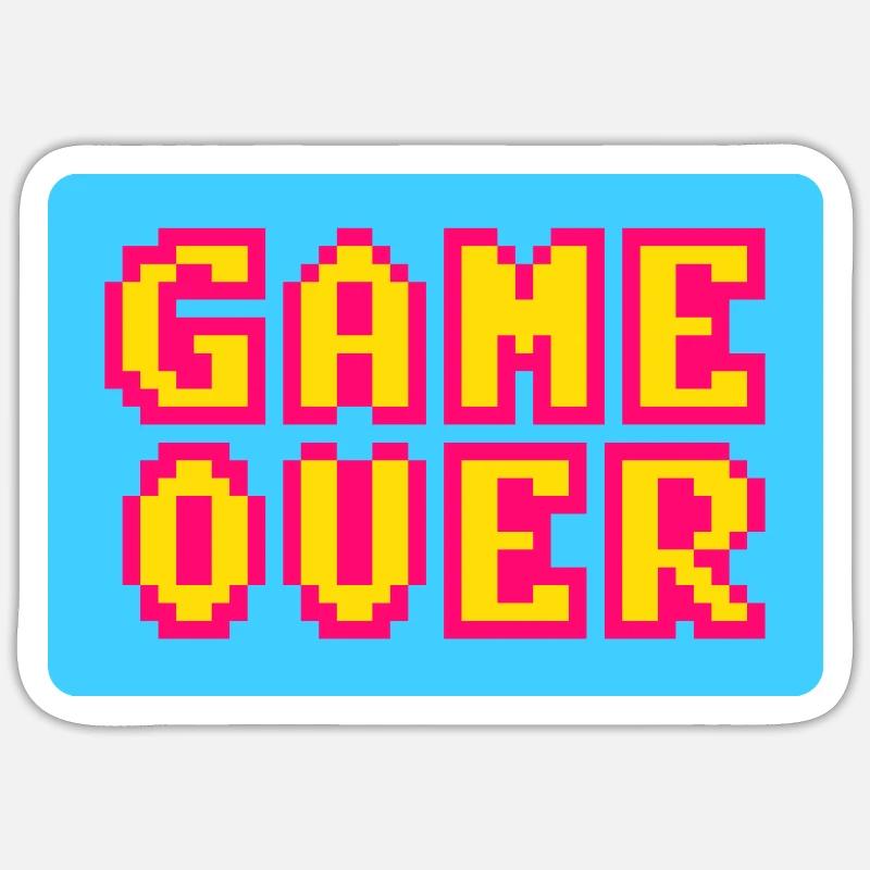 Game Over retrogaming vintage pixels Sticker size S (10 x 10 cm)
