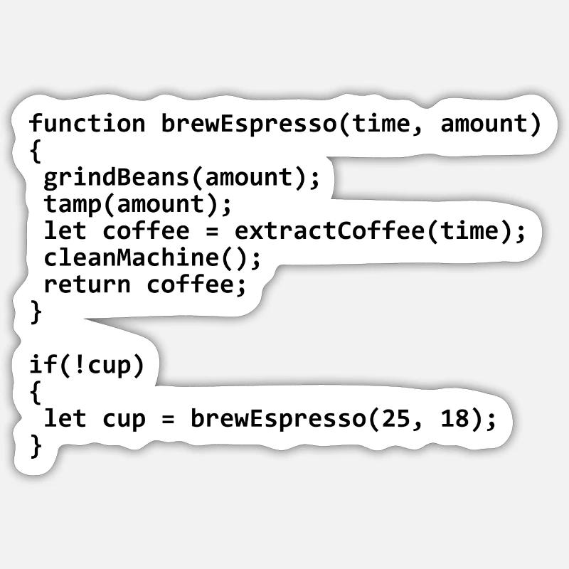 Code de machine à expresso automatisée Sticker taille S (10 x 10 cm)