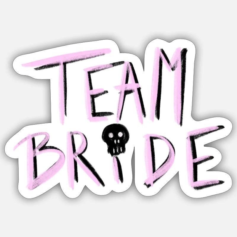 Team Bride Skull - Sticker Größe S (10 x 10 cm) - Mattweiß