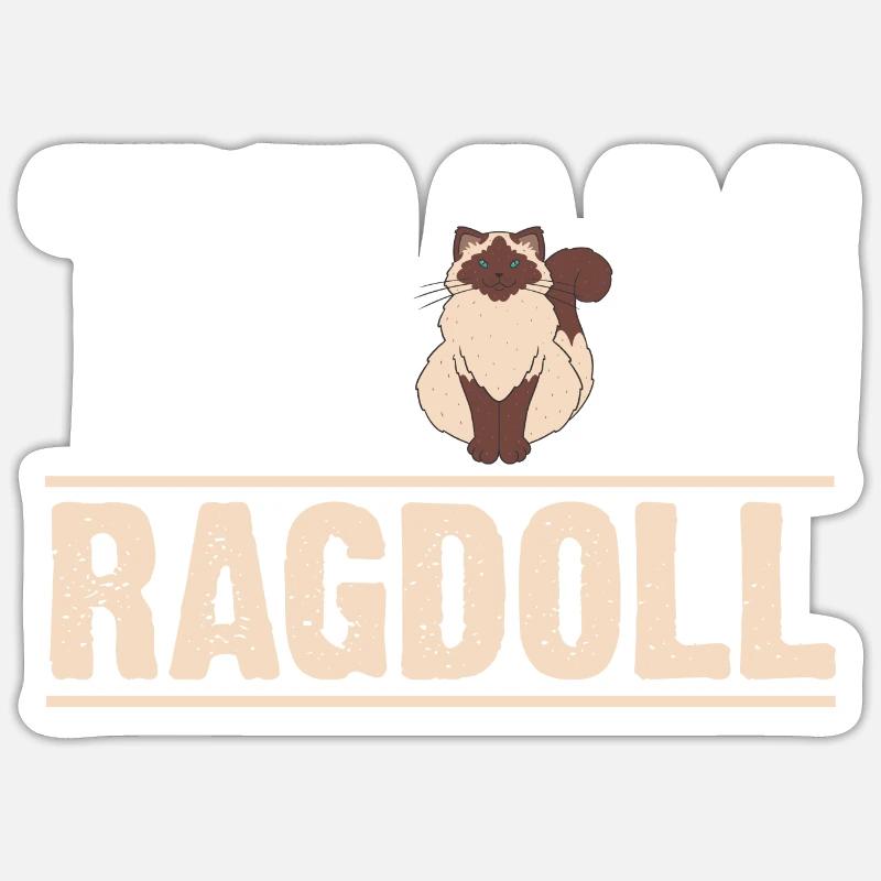 Ragdoll Cat Cat - Sticker taille S (10 x 10 cm) - blanc mat