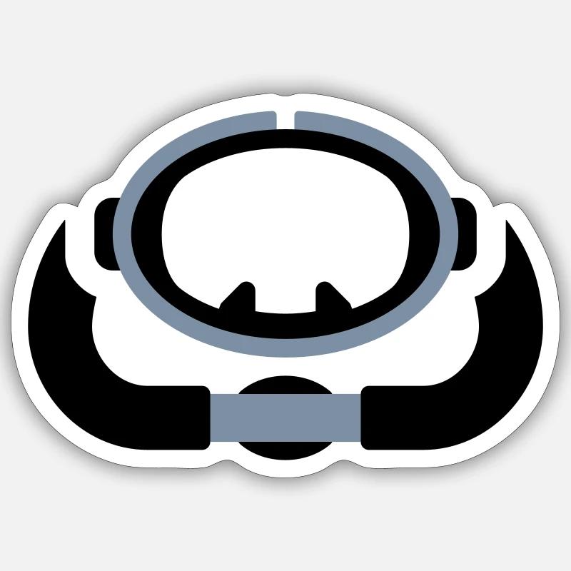 scuba diving retro logo Sticker Größe S (10 x 10 cm)