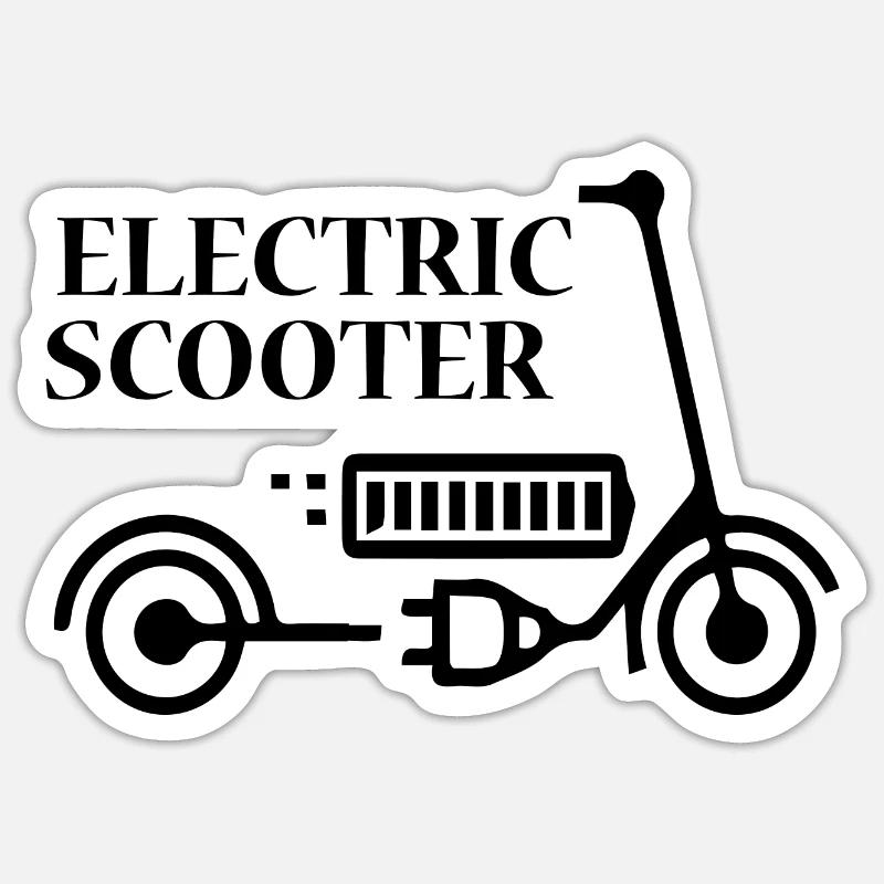 E-Scooter Scooter - Sticker size S (10 x 10 cm) - white matte