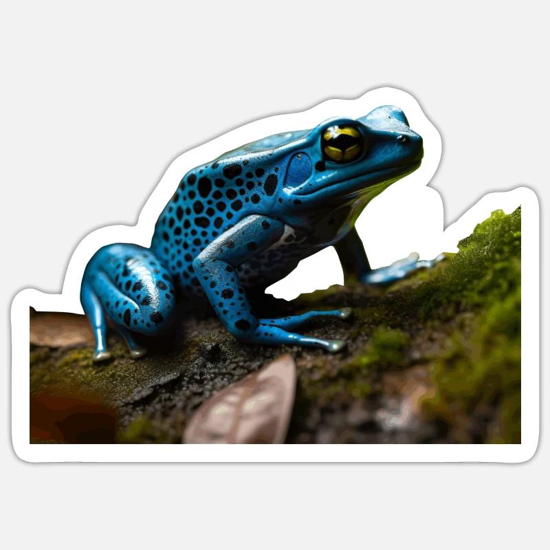 Pfeilgiftfrösche werden von Indigenen benutzt - Sticker Größe S (10 x 10 cm) - Mattweiß