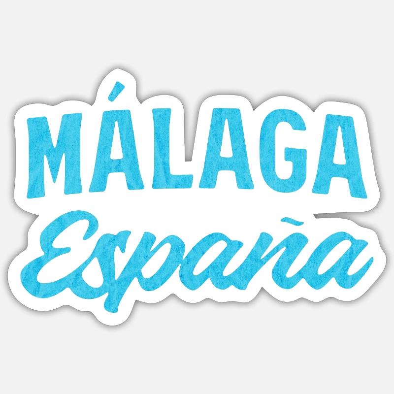 Málaga España Blue Script Design Sticker size S (10 x 10 cm)
