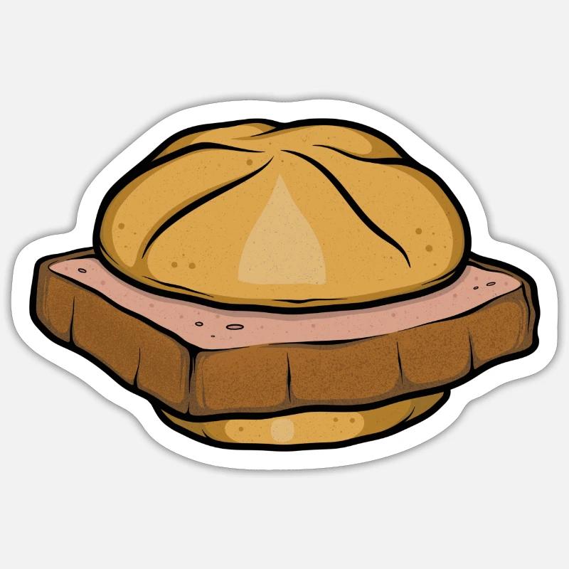 Leberkassemmel Bayrisch - Sticker Größe S (10 x 10 cm) - Mattweiß