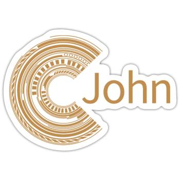 Für John - Sticker Größe S (10 x 10 cm) - Mattweiß - Vorne