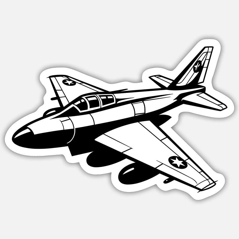 Kampfjet Sticker Größe S (10 x 10 cm)