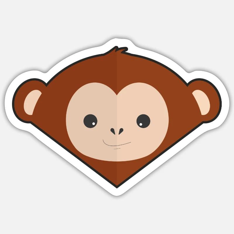 Cute Simple Monkey Sticker size S (10 x 10 cm)
