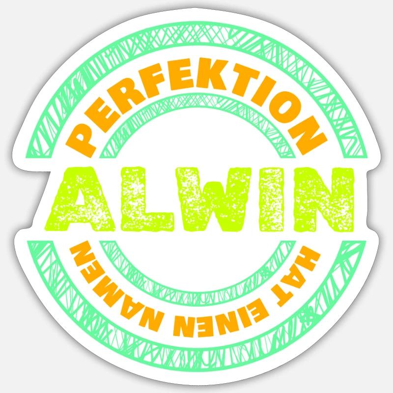 Perfekt Alwin - Sticker Größe S (10 x 10 cm) - Mattweiß