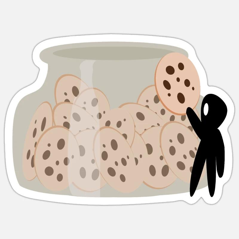 Tinte färbt Kekse - Sticker Größe S (10 x 10 cm) - Mattweiß