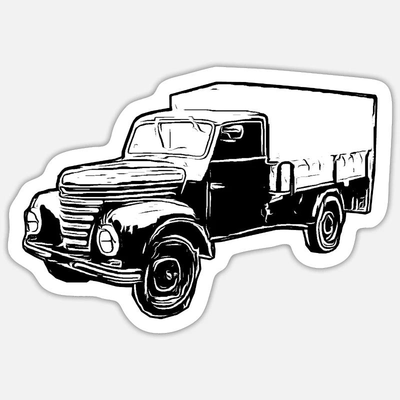 Framo pritsche Transporter Lkw DDR IFA Oldtimer - Sticker Größe S (10 x 10 cm) - Mattweiß