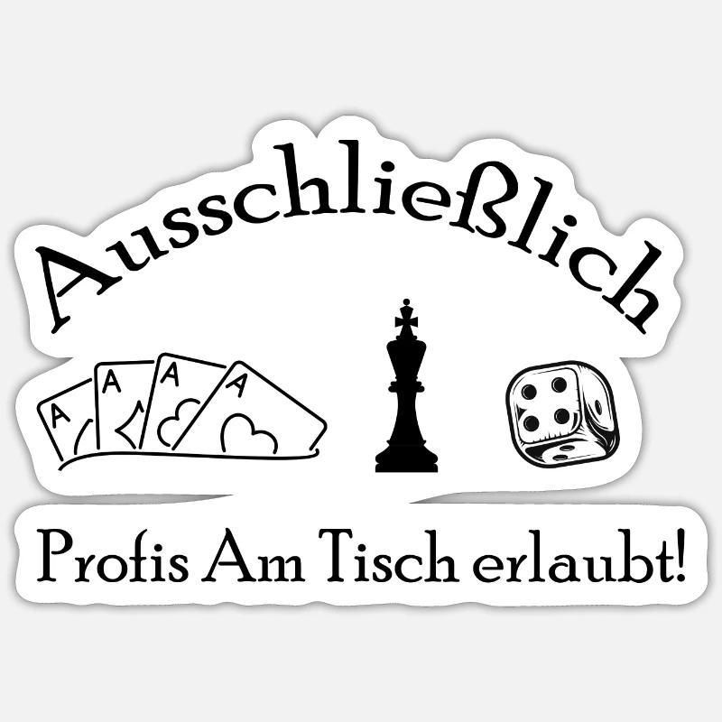 boardgame chess backgammon game night - Sticker Größe S (10 x 10 cm) - Mattweiß