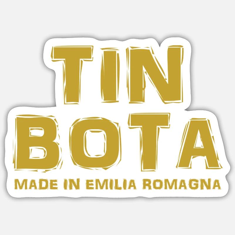 tin bota maglietta Emilia Romagna t-shirt - Sticker formato S (10 x 10 cm) - bianco opaco