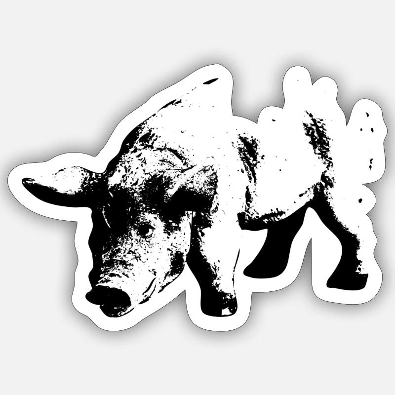 Cochon - Sticker taille S (10 x 10 cm) - blanc mat