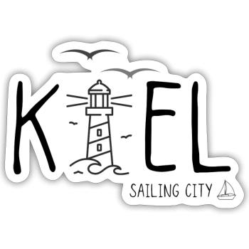 Kiel - Ostsee - Segeln - Sticker Größe S (10 x 10 cm) - Mattweiß - Vorne
