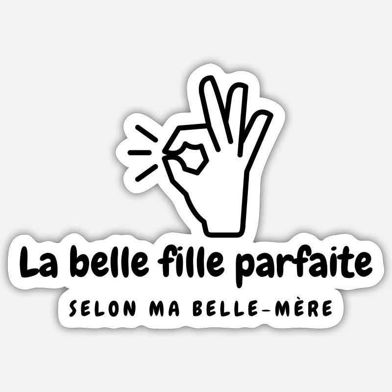 Belle fille parfaite - Sticker taille S (10 x 10 cm) - blanc mat