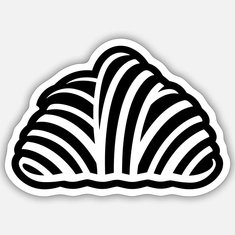 croissant - Sticker taille S (10 x 10 cm) - blanc mat