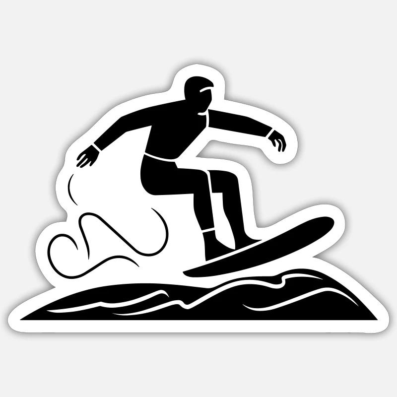 Wake board - Sticker size S (10 x 10 cm) - white matte