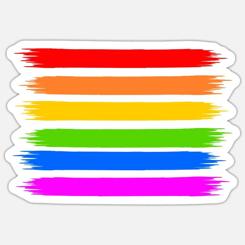 rainbow flag - Sticker size S (10 x 10 cm) - white matte