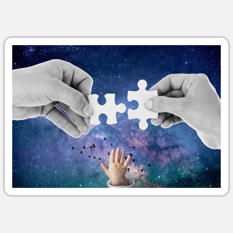 Puzzle. - Sticker taille S (10 x 10 cm) - blanc mat