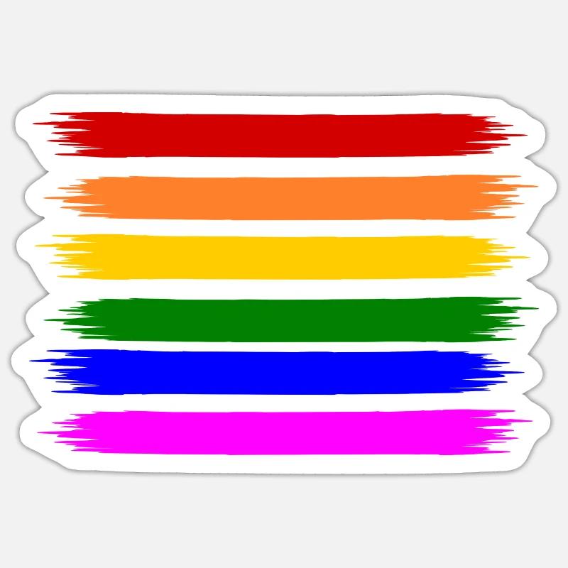 rainbow flag - Sticker size S (10 x 10 cm) - white matte