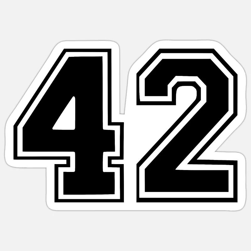 42 - Sticker Größe S (10 x 10 cm) - Mattweiß