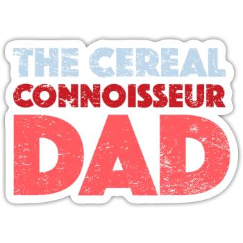 The Cereal Connoisseur Dad - Sticker size S (10 x 10 cm) - white matte - Front